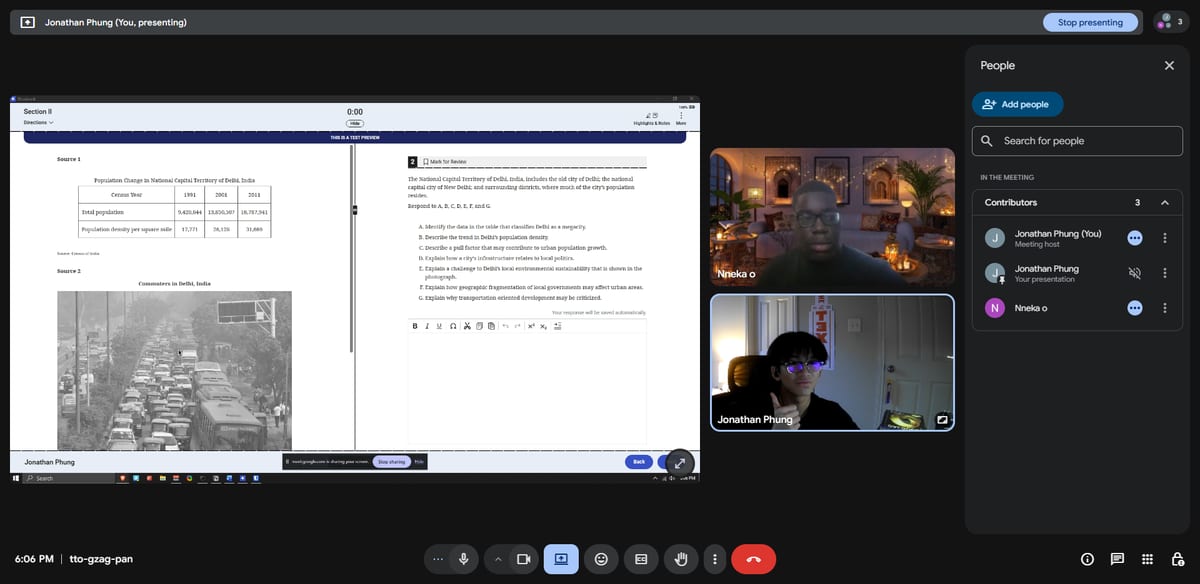Online tutoring session